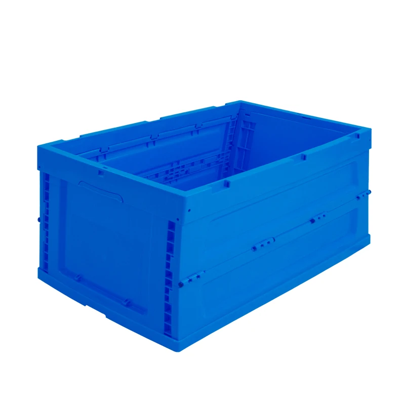 

Uni-Silent Blue Folding Plastic Stackable Utility Crates Collapsible Storage Bins 21L Durable Container Box LX403024W