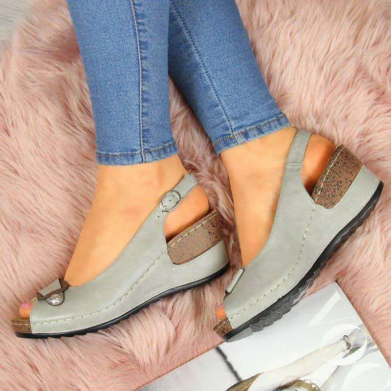 

2020 The new Yu-mouth European and American women's sandals wedges women's shoes big size women's shoes manufacturers