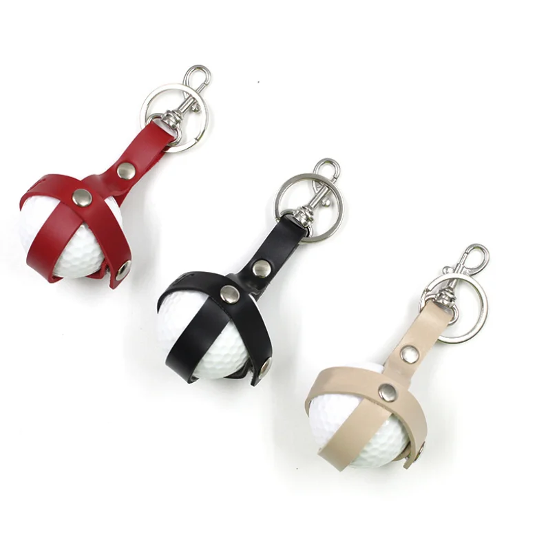 

2021 Wholesale Custom Waist Golf Ball Bag Key Chain Holder PU Leather Golf Balls Pouch Outdoor Portable Golf Accessories, As pictures /or customized colors