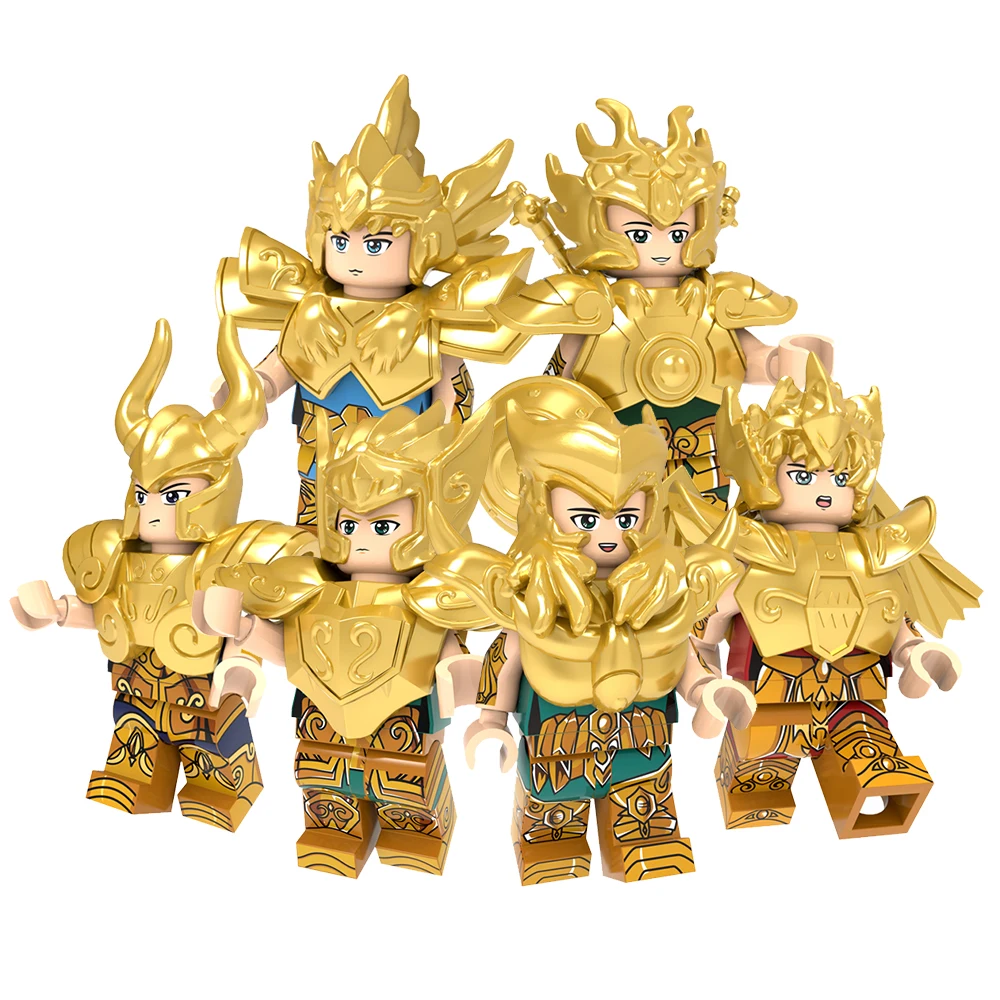 

PG8212 Anime Figure Knights Of The Zodiac Saint Seiya Mini Building Block Figure Plastic Twelve Constellation Toys Bricks