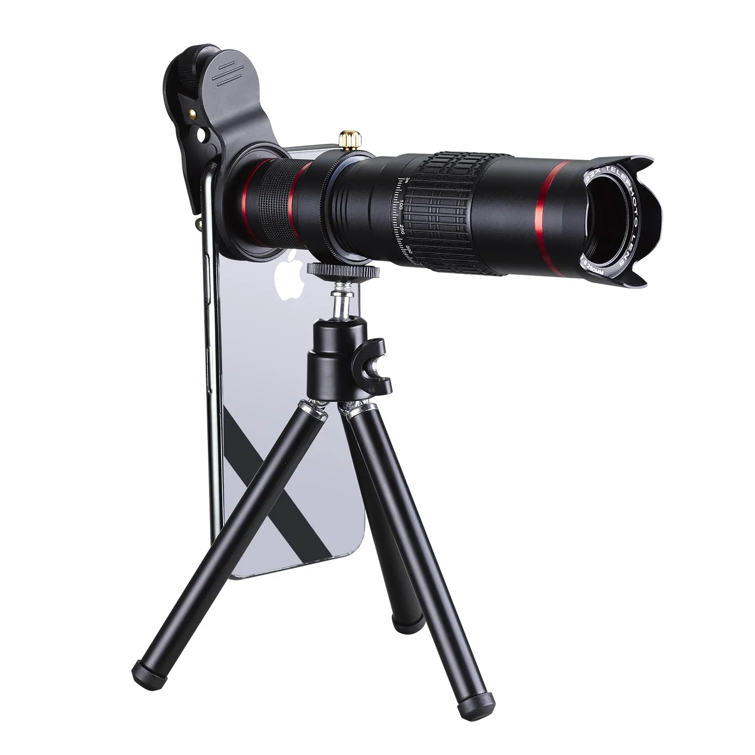 

Mobile Phone Portable Mini Telescope 12x Zoom smart cell phone camera lens lente macro mobail camera lens, Red, silver