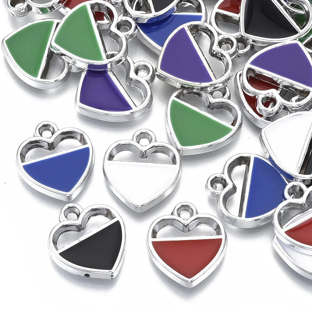 

Pandahall Hollow Heart Enamel UV Plating Acrylic Pendants, Mixed color