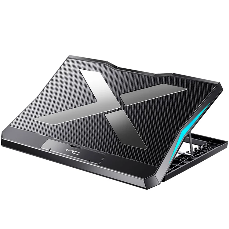 

High quality black six fan laptop cooling pad gaming notebook cooler radiator