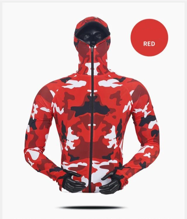 

Wholesale Sublimation UV Protection Tournament Long Sleeve Men Fishing Hooded Shirt