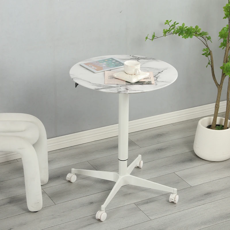 ADA Movable Convenient Living Room Pneumatic Lifting Height Adjustable Round Coffee Table With 600 mm Diameter