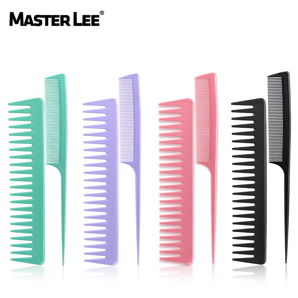 

Masterlee wide tooth comb plastic rat tail comb for home and travel, Customized color