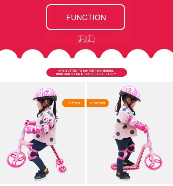
12 inch2 in 1 kids sliding scooter Baby Kids Balance Bike kick scooter 