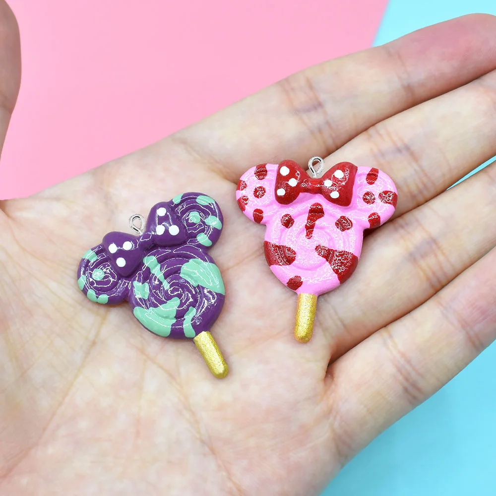 Cute Bowtie Lollipop Resin Cha