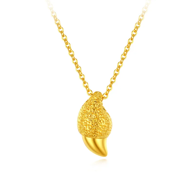 

Certified Gold Pure Gold 999 Tiger Tooth Pendant 3D Hard Pure Gold Zodiac Tiger Necklace Choker Pendant Wholesale