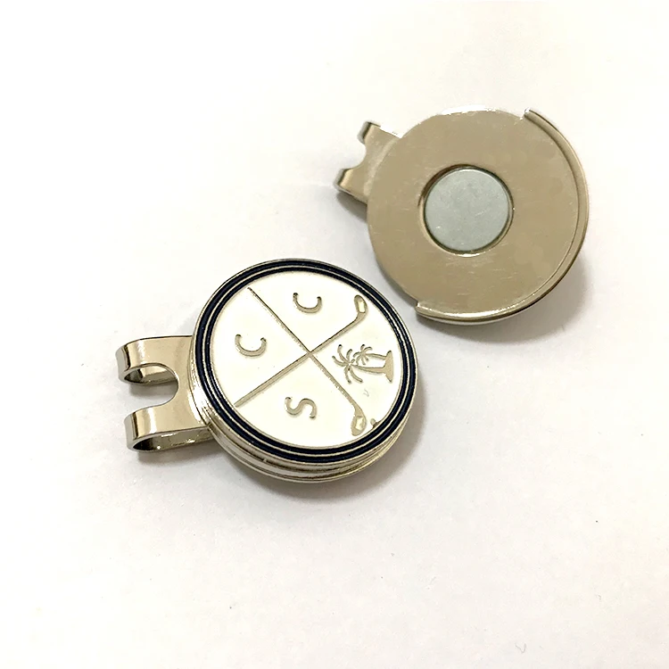 

Custom golf cap clips magnetic golf ball marker hat clipcap clips magnet with customized design