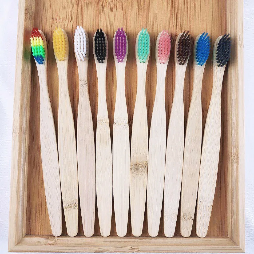 

Natural Bamboo Toothbrush 100% Biodegradable Charcoal Tooth Brush For Kids And Adults BPA Free