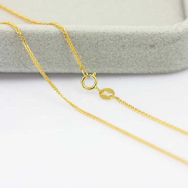 

18K Gold Plated wheat chain 925 sterling silver Chopin chain necklace