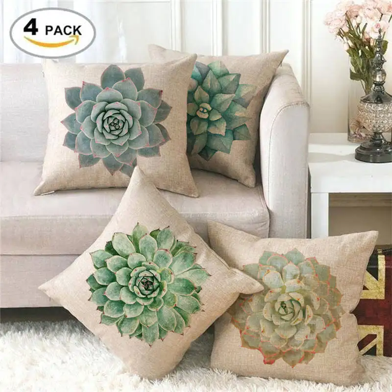 

Plant linen pillow cover printing home decoration pillow cover bedroom cushion, As picture
