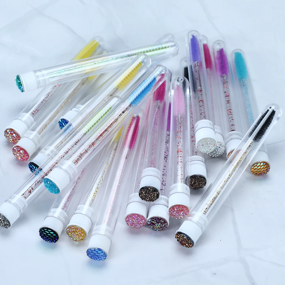 

Disposable glitter eyelash mascara brushes empty mascara wands tubes tubes with brush mascara lash wands, Multi colors