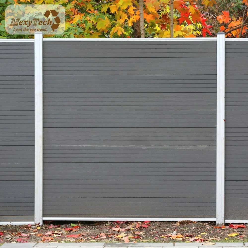 

2020 Mecofence outdoor aluminum garden wpc vinyl fence panels, Coffee,teak,dark grey