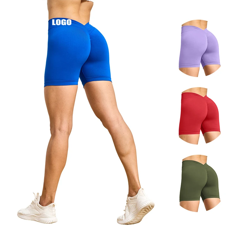 

Ropa Deportiva Mujer Tendencia 2022 Women Gym Yoga Compression Athletic Biker V Back Seamless Scrunch Butt Shorts