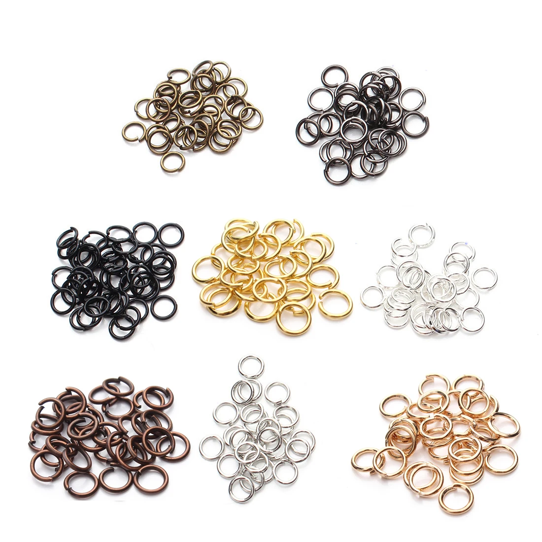 

200pcs/lot 3-20mm Jump Rings Split Rings Connectors For Diy Jewelry Finding Making Accessories Wholesale Supplies, Optional