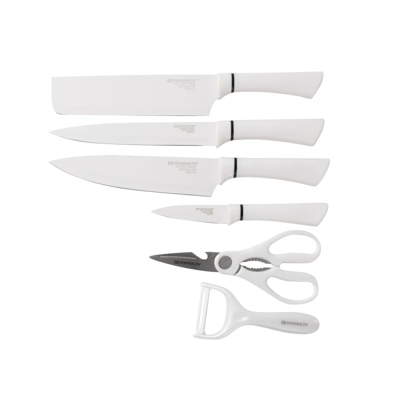 

Hot- Sale 6pcs Stainless Steel Sets With Scissor And Peeler Family Pack Kitchen Knife