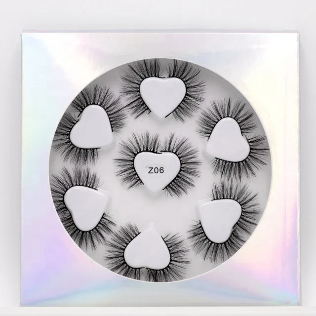 

BEAU FLY New Design 7 pairs Faux Mink Eyelash 10mm False Eyelashes with Box, Black