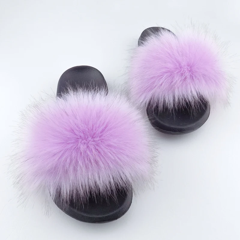 

Cute Warm Soft Pink Fur Slippers Plush, As pictures or oem