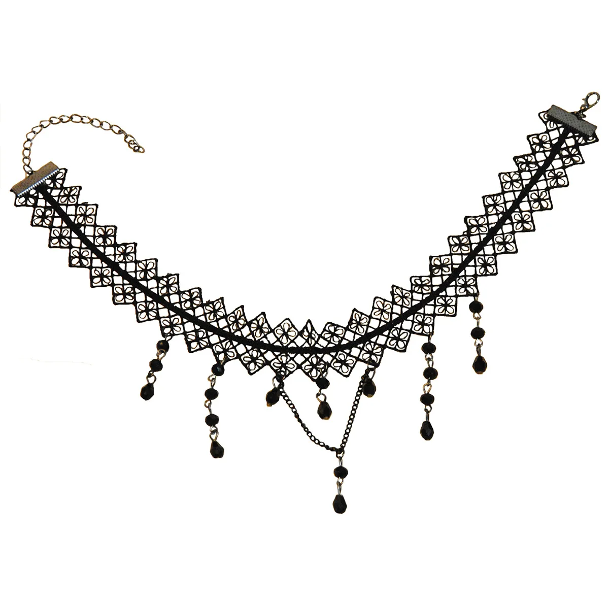 

Black Lace Gothic Lolita Pendant Choker Necklace Punk Chain Accessories for Party Costume, Picture