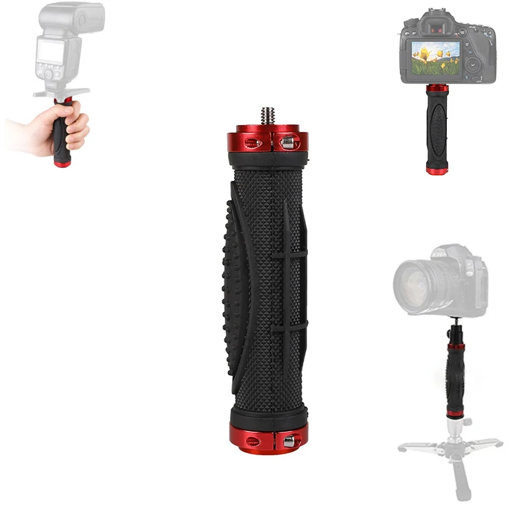 

Dslr Mobile Phone Speedlight Microphone Dv Recorder Digital Camera Handle Grip Mount Stabilizer, Black+red