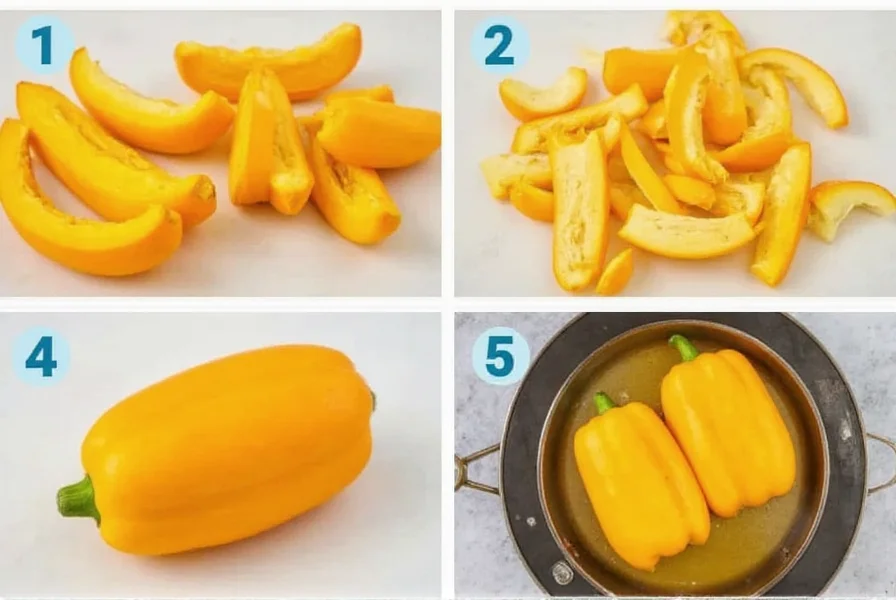 Step-by-step preparation of pepper squash in microwave showing cutting, seeding, and cooking process