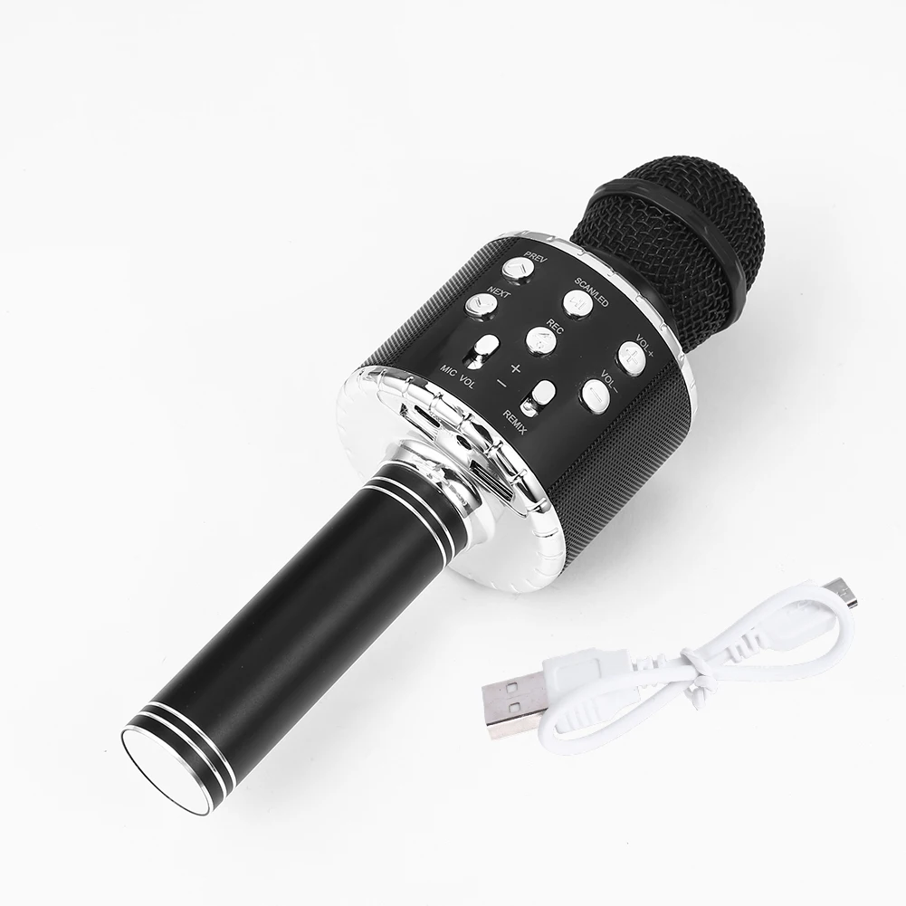 

Wireless Portable Handheld Condenser Christmas Birthday Home Party Karaoke Microphone For Smartphone(858L), Black/rose gold /gold