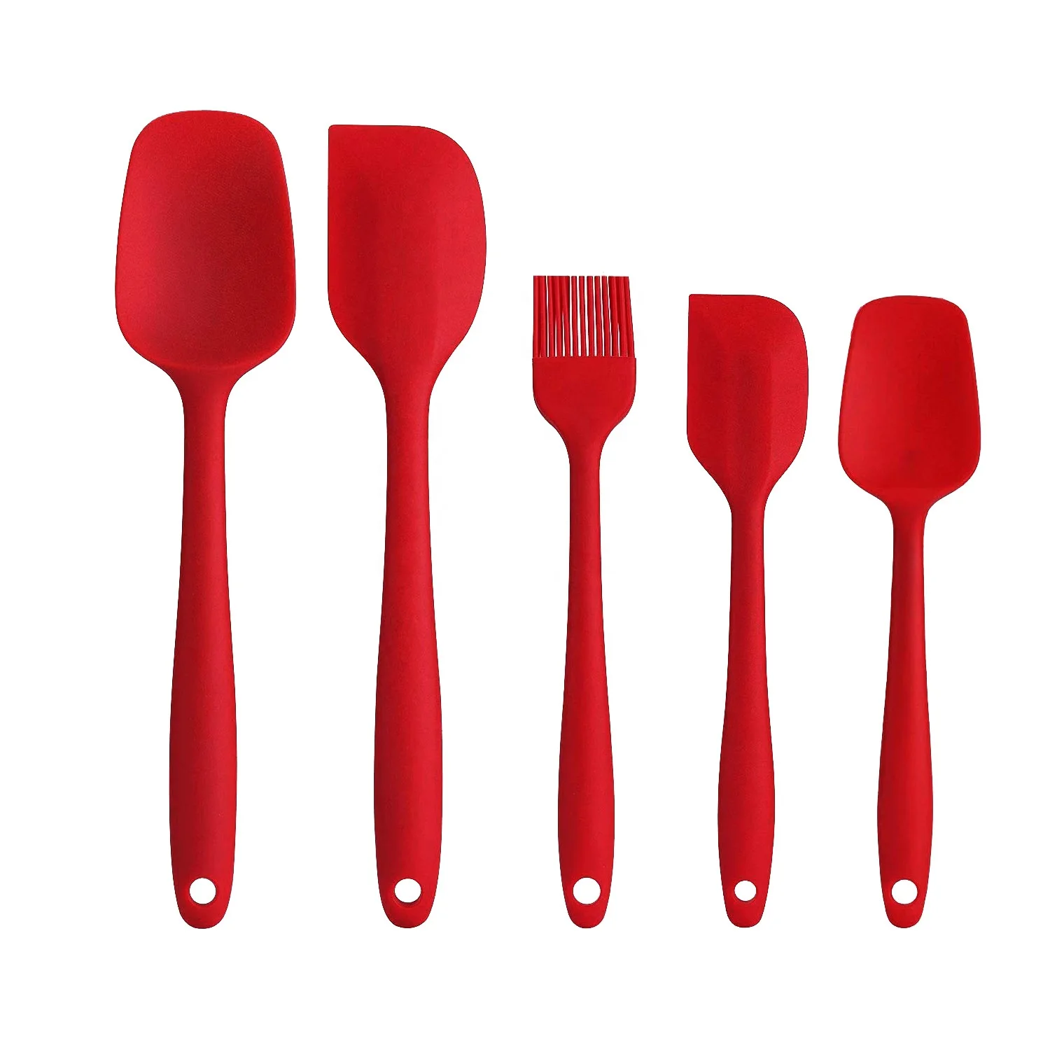 

5 Pcs/set Silicone Tools Household Kitchen Utensil Set Kitchen Accessories, Green,red