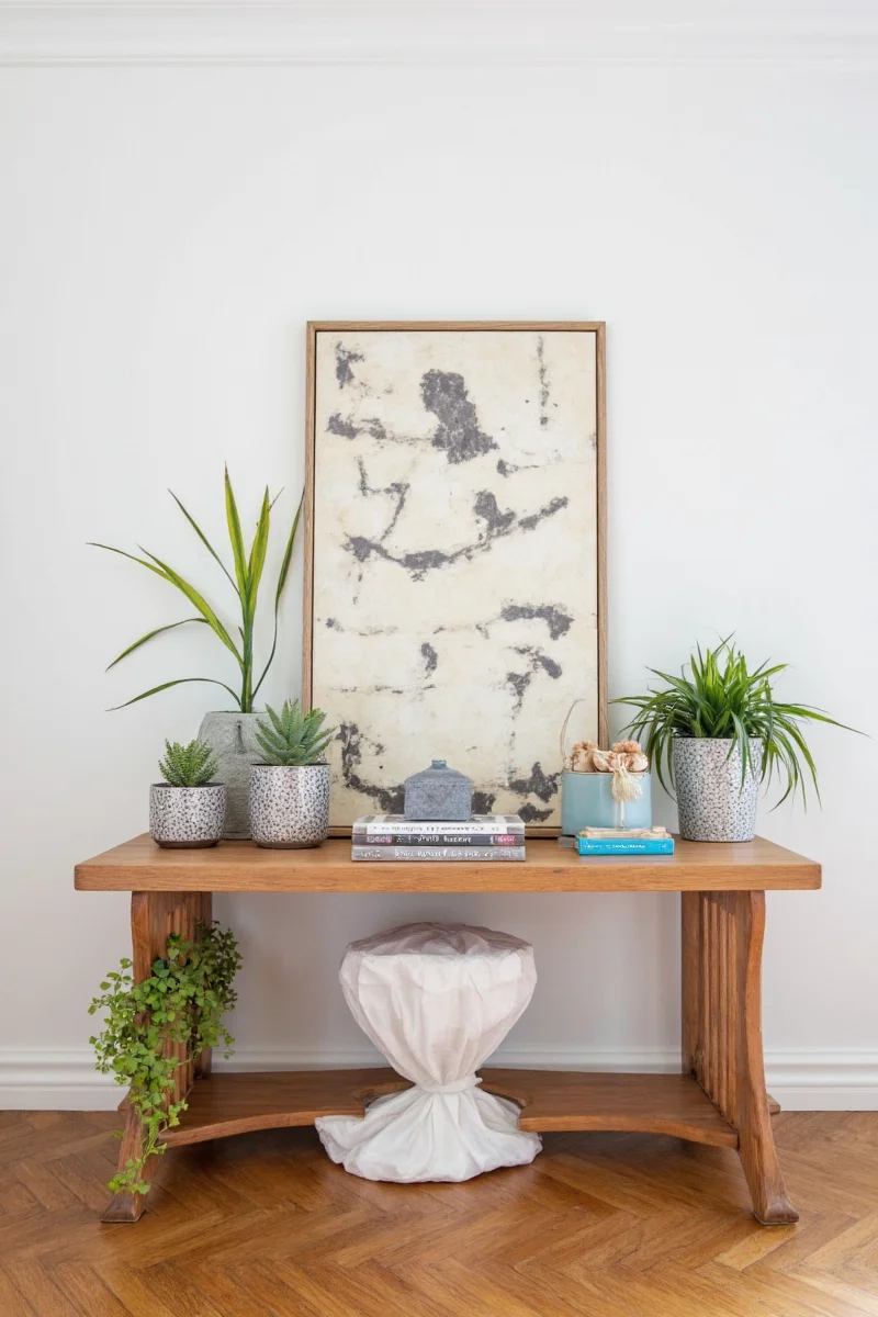 Coasters and drink holders on sofa table