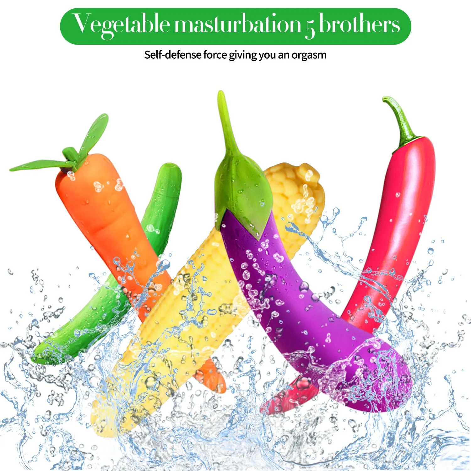 Silicone Vegetables Shaped Cucumber Corn Carrot Eggplant Multi Speeds