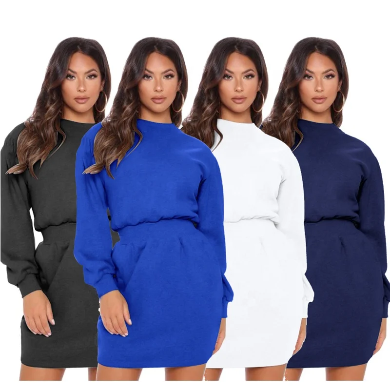 

Autumn Winter Casual Women's Clothing Long Sleeve Ladies Wears Trend Casual Dress, 4 colors