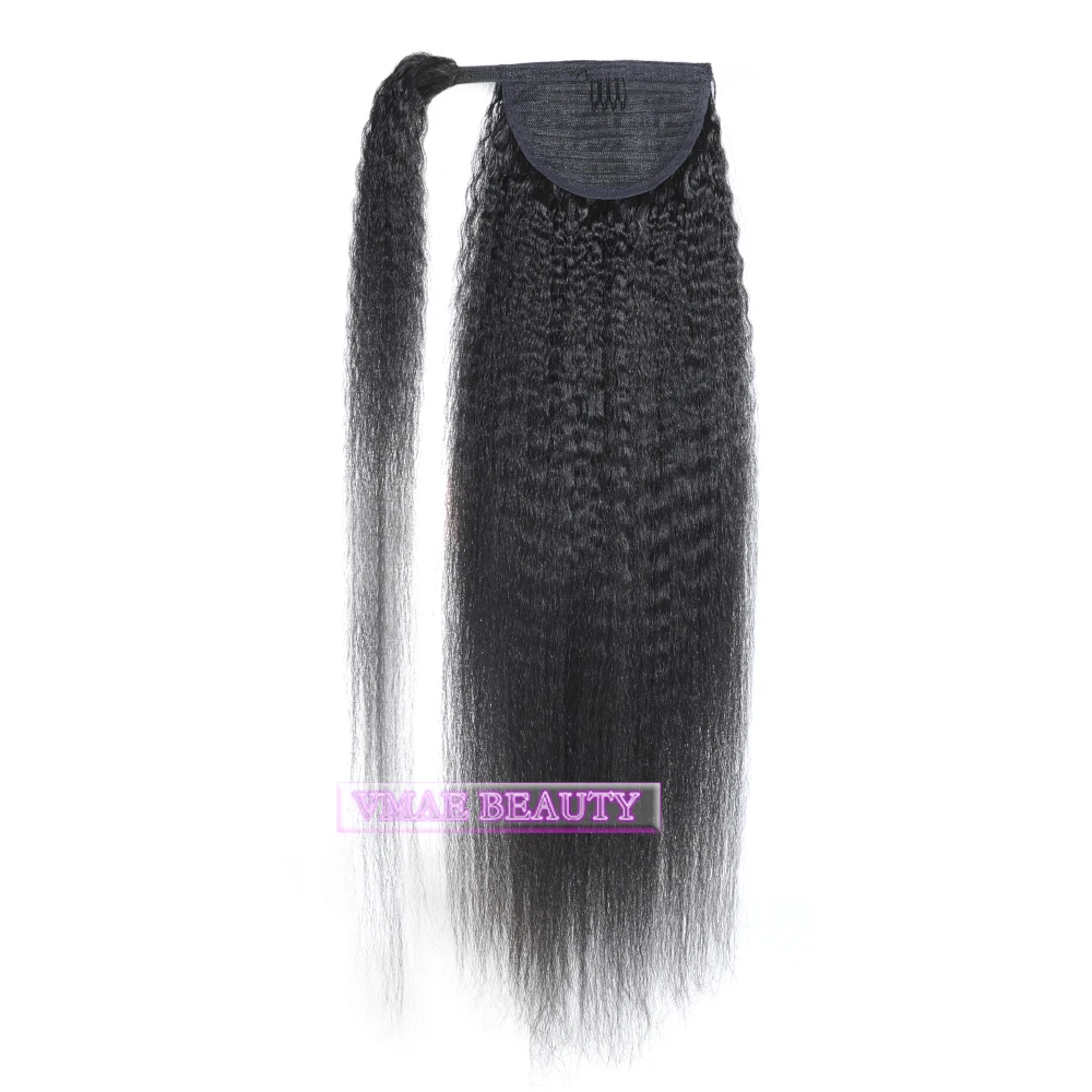 

VMAE Burmese Cuticle Aligned Raw Virgin 120g Kinky Straight Wrap Around Human Hair Ponytail