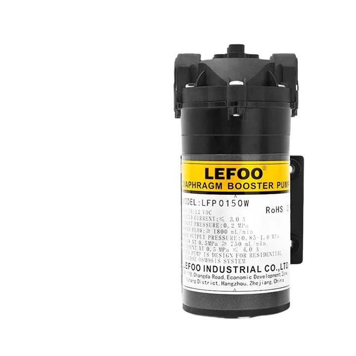 LEFOO 12VDC 150 GPD RO Diaphragm Booster Pump CE/NSF Certified Mini 12V Water Booster for RO System Beverage Dispenser