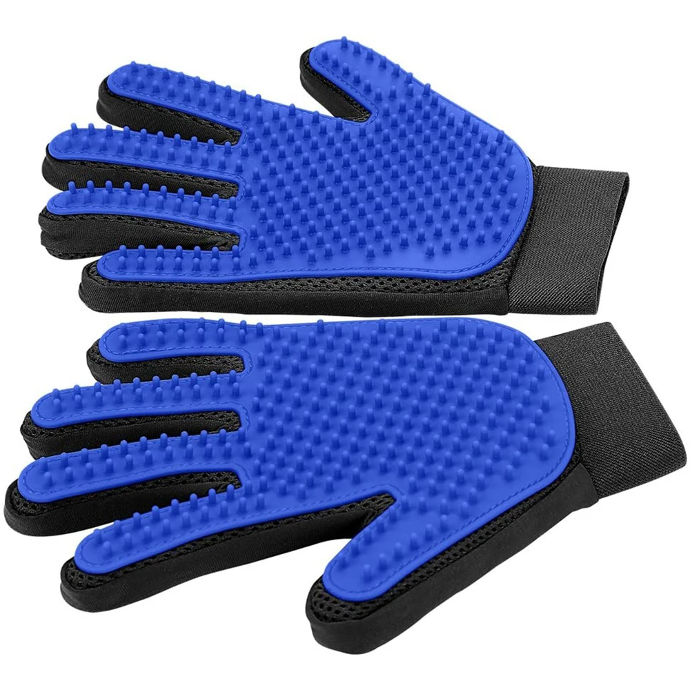 

Pet Dog Grooming Massage Glove Five Fingers Hair Removal Cat Pet Silicone Glove Bath Washing Hair Glove Brush