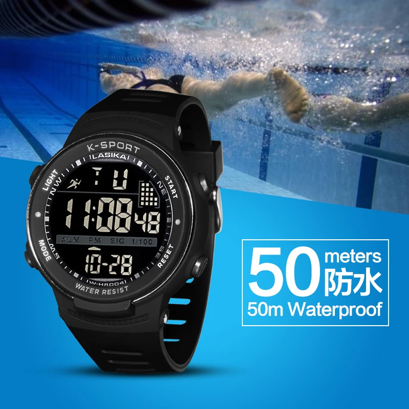 

NEW Swimming waterproof watch sports running original LASIKA K-sport digital waterproof watch with box