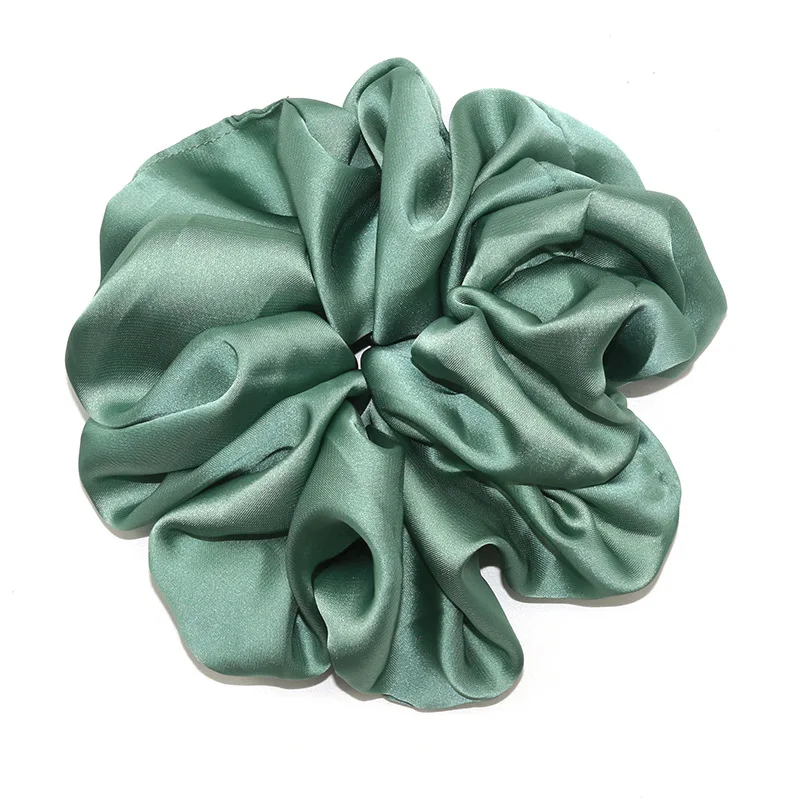 Yucat Wholesale Women Scrunchies Hair Ties Accessories Fabric Elastic Band Solid Color Satin Oversized Scrunchies For Hair .jpg
