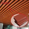 Wood Pattern Aluminum Baffle Ceiling False Interior Ceiling For Cafe Decoration