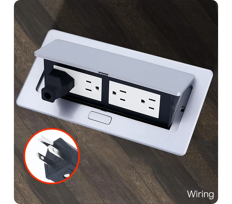 Factory sales Silver aluminum alloy multi module embedded table socket