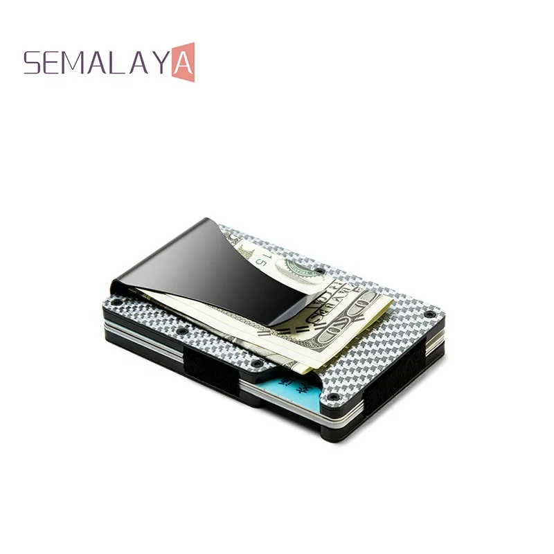 

SEMALAYA hot sale rfid blocking slim wallet mens multi colors metal case rfid wallet, Yellow/blue/red/black/sliver