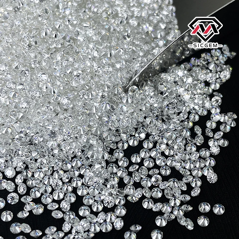 SICGEM 0.7mm-2.9mm Loose Melee Moissanite Round Cut VVS1 Clarity D Color for Ring Jewelry Setting