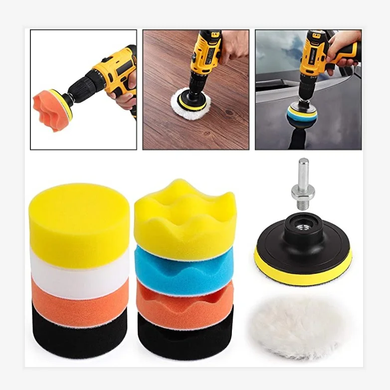 

11 PCs 4 inch Car wash Foam Brush for Car Polishing and Cleaning, Yellow/red/green/orange/black/white or customized