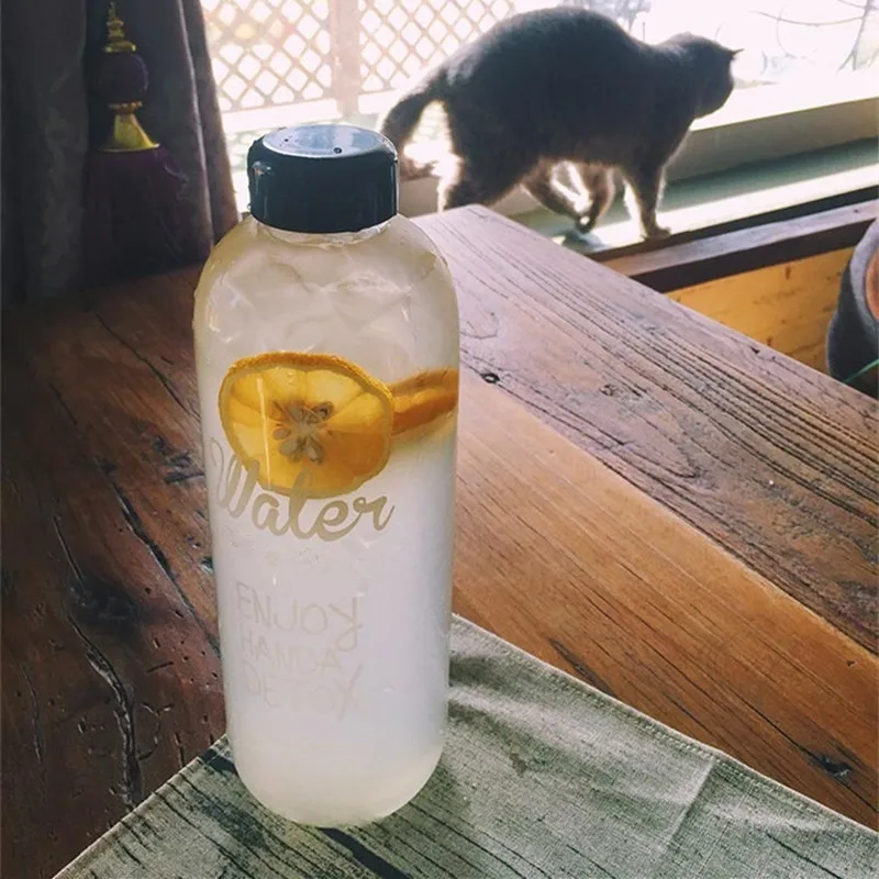 

Large Capacity Lemon Juice Drinking Bottle Portable Plastic Water Bottle Kitchen Accessories, As photo