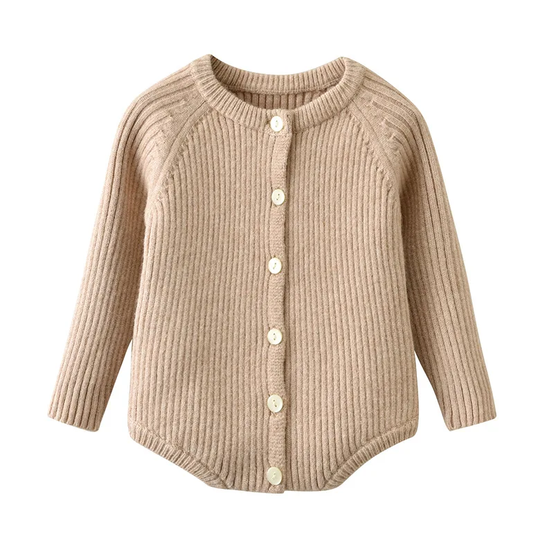 

Ivy90195A Korean style spring summer knitted cotton baby romper jumpsuit kids clothing baby longsleeve clothes, As pic