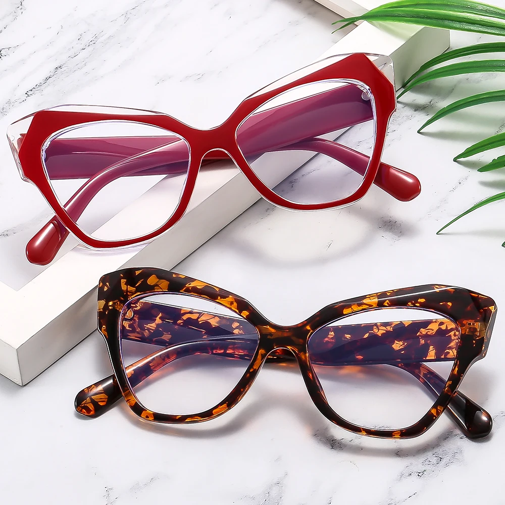 Anti Blue Light Cat Eye Glasses New Women Vintage Eyewear Luxury Designer Colorful Eyeglasses