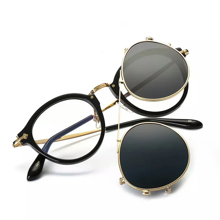 

2 in 1 New Arrival Steampunk Clip On Sunglasses Men Women Eyeglass Magnetic Optical Glasses Frame