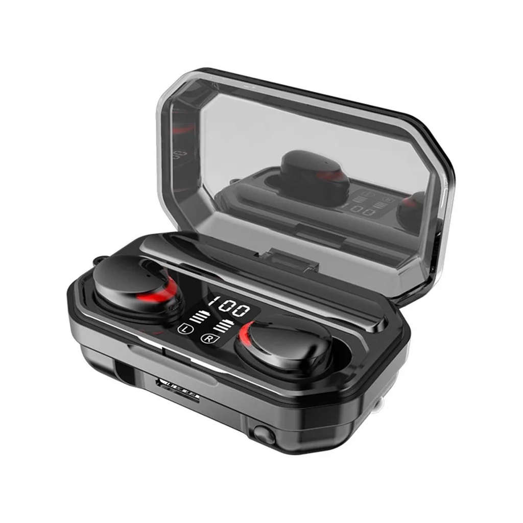 

TWS Sport LED Flashlight Gaming M15 Earphones HD Call Bass Stereo Wireless Headphones Waterproof Travel Headset