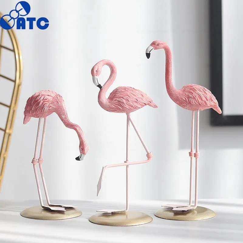 

Flamingo home decoration nordic creative resin crafts decoration, Pink