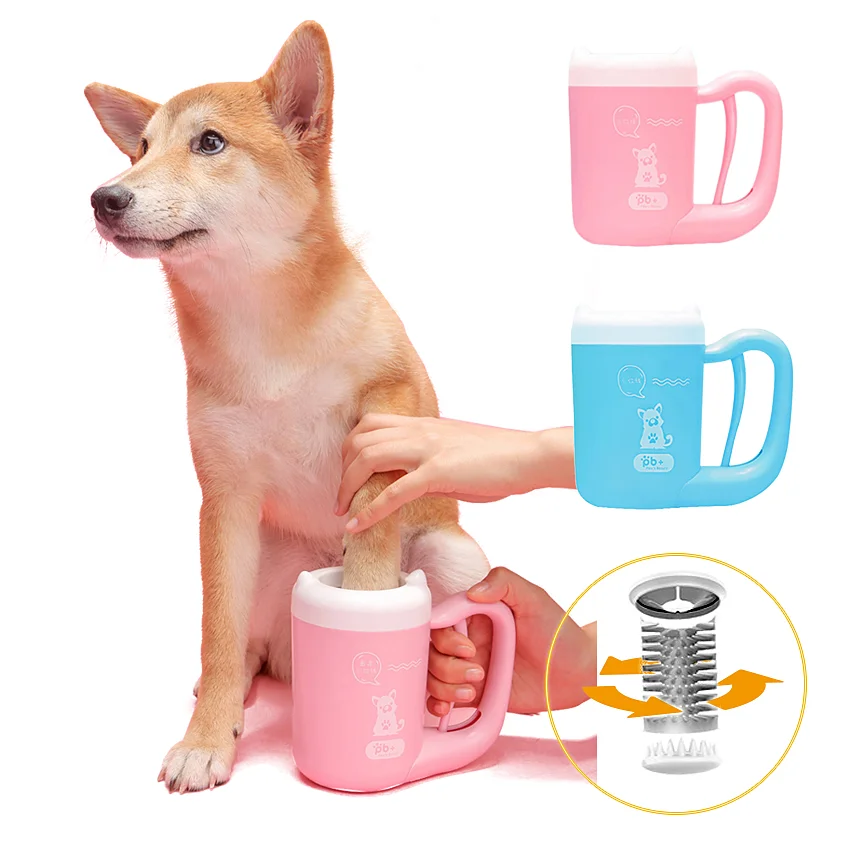 

Cat Dog Dirty Paw Clean Portable Paw Cleaner For Dogs Silicone Automatic Dog Paw Cleaner, Pink,blue