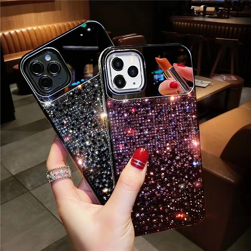 

luxury glitter bling handmade glass rhinestones cases for iphone 11 12 pro max,for iphone 12pro designer case